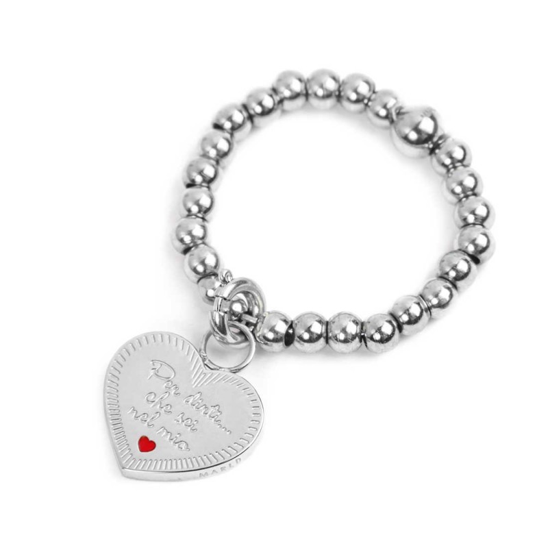 Anello elastico con pendente cuore amica