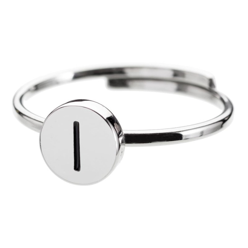 Anello con lettera smaltata