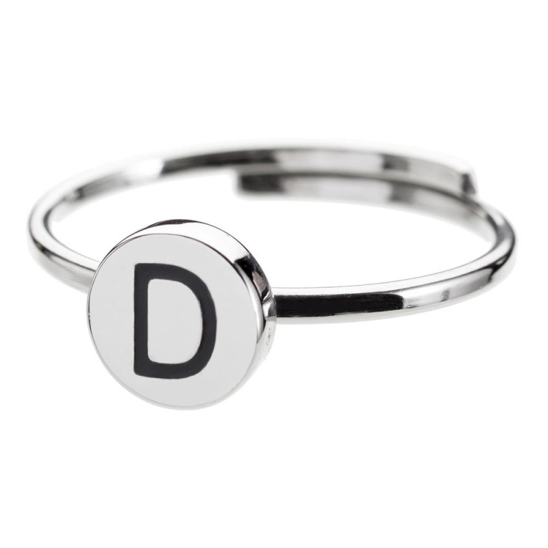 Anello con lettera smaltata