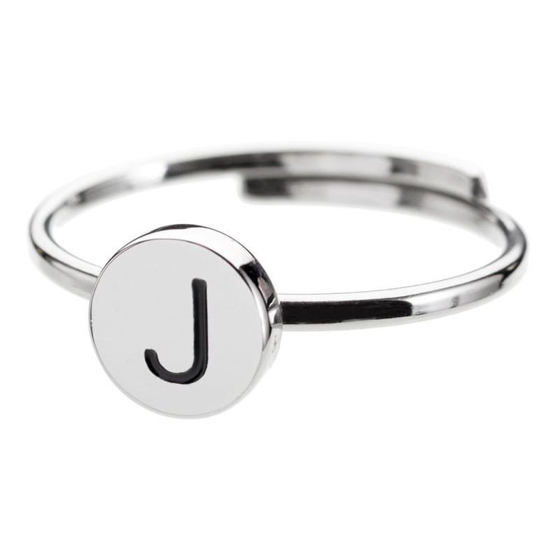 Anello con lettera smaltata