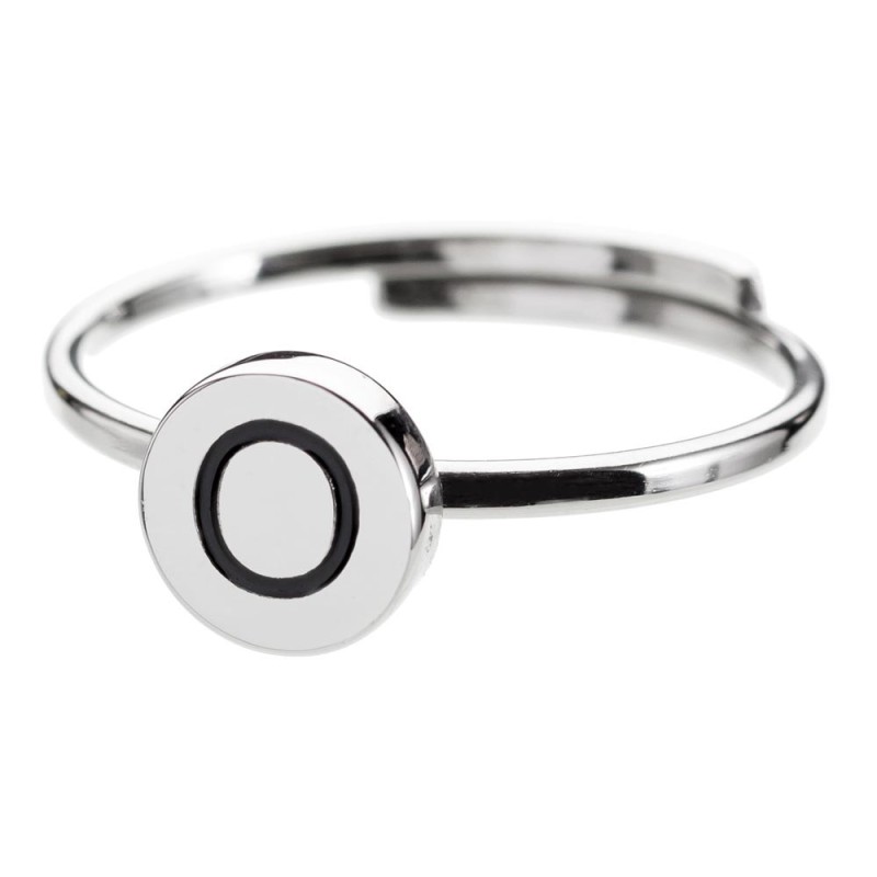 Anello con lettera smaltata