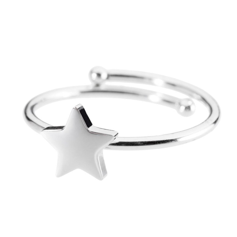 Anello in acciaio con stella