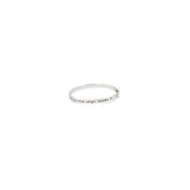 S.STEEL BANGLE HORSESHOE 316 s.steel round bangle with horseshoe and writing "felicitÃ  fortuna sogni amore eÂ…". Round lock dia