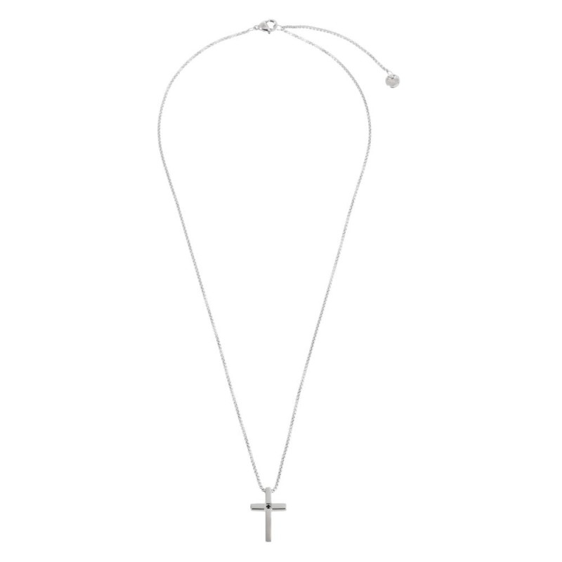 COLLANA ACCIAIO CON CROCE E ZIRCONE