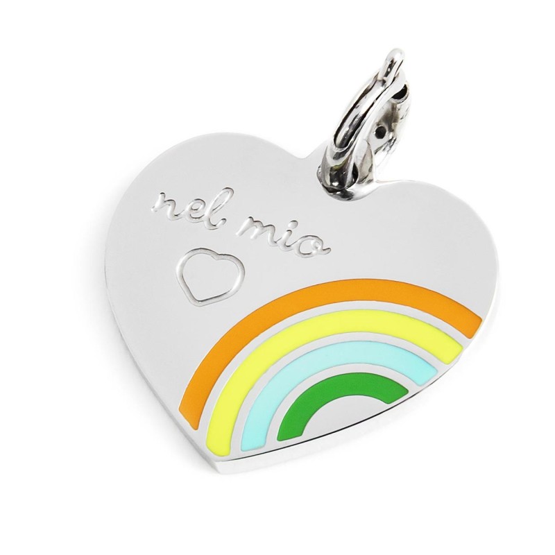 Charm cuore arcobaleno