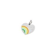 S.STEEL HEART CHARM 20MM WITH RAINBOW S.steel heart shape charm 20 mm diameter, 1,50 mm thickness, on the front side the engrave