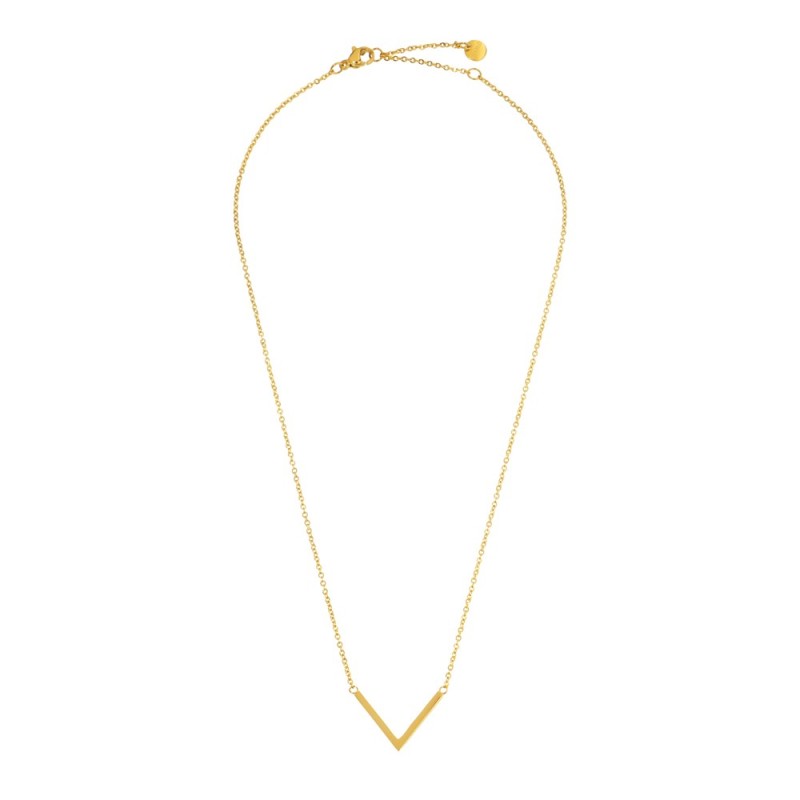 COLLANA IN ACCIAIO CON V