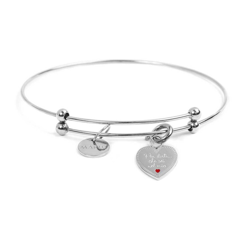Bracciale rigido con pendente zia a forma di cuore