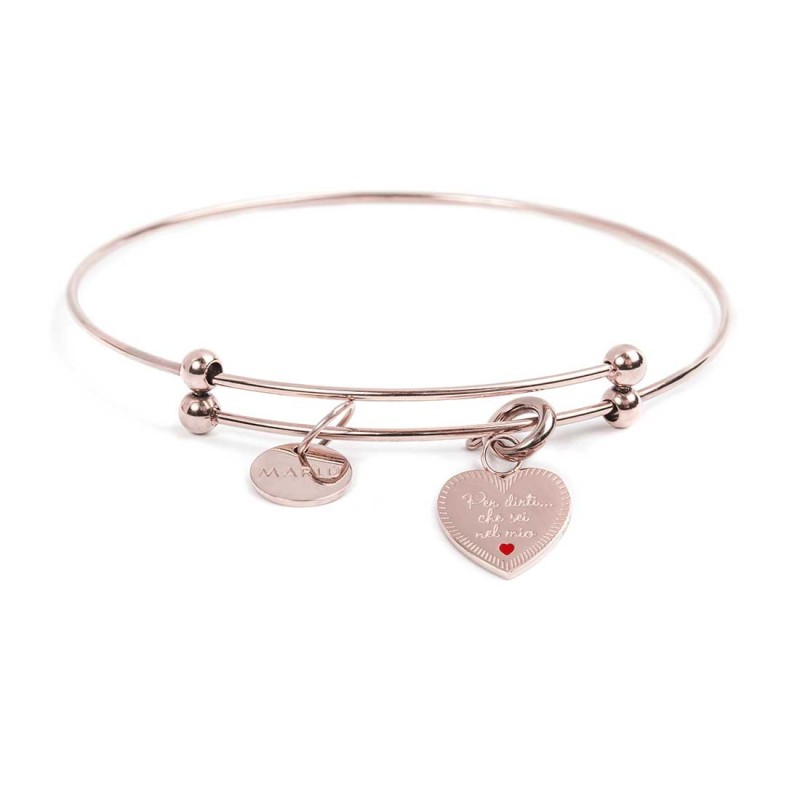 Bracciale rigido con pendente zia a forma di cuore
