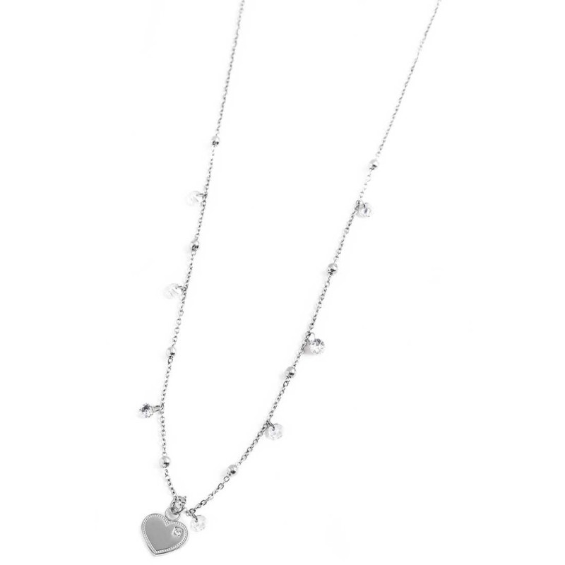 CO 45CM CON CRIST BIANCHI E SFERE E PEND CUORE