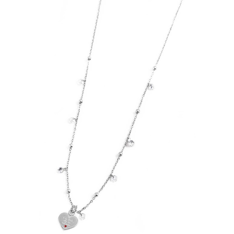 CO 45CM CON CRIST BIANCHI E SFERE E PEND CUORE