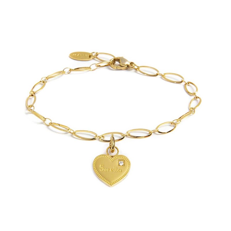 Bracciale con pendente cuore sorella