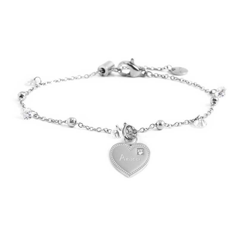 Bracciale con pendente cuore amica
