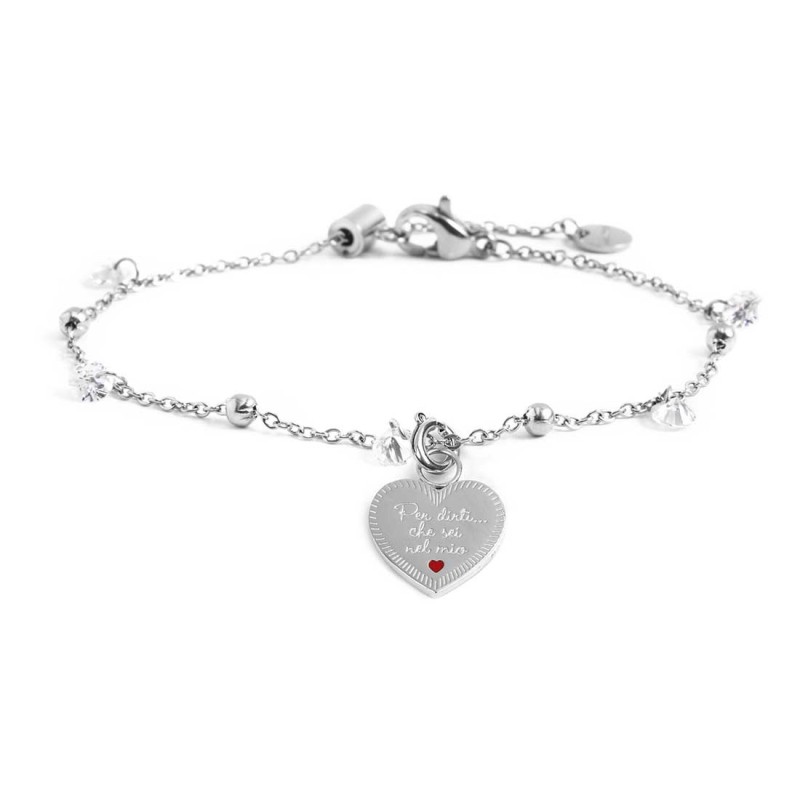 Bracciale con pendente cuore amica