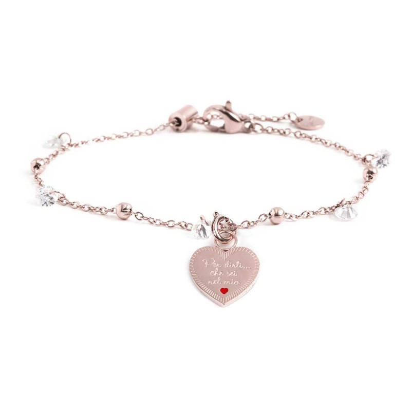 Bracciale con pendente cuore amica