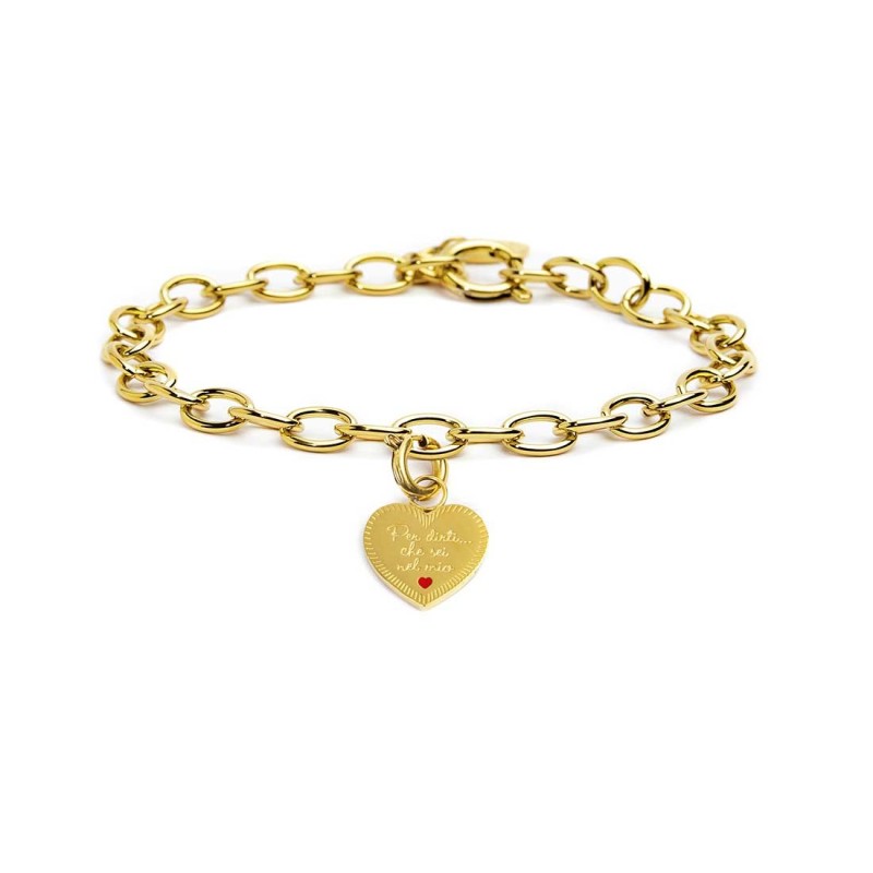 Bracciale con pendente cuore mamma