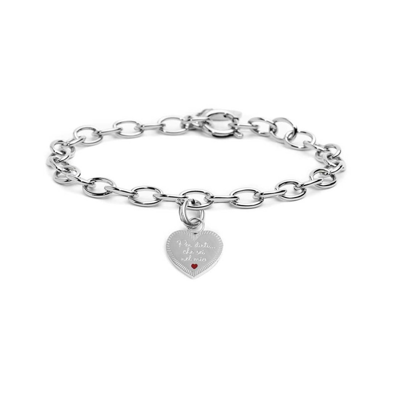 Bracciale con pendente cuore mamma