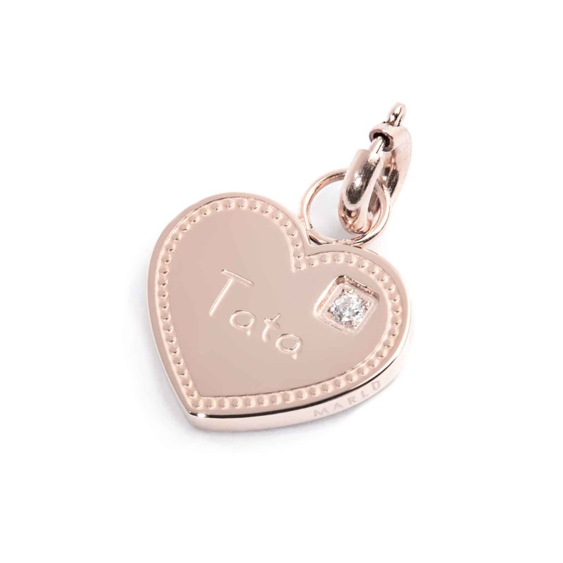 Charm cuore tata con zircone