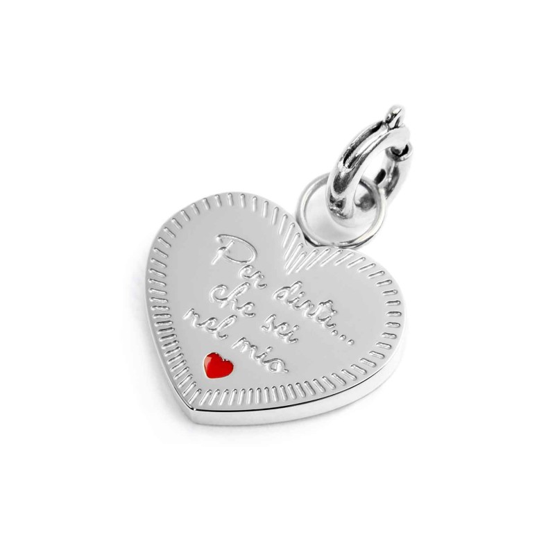 Charm cuore con zircone