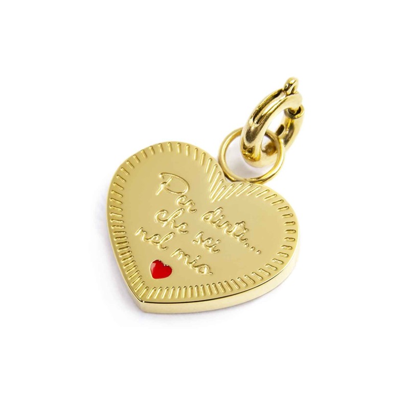 CHARM CUORE ZIA CON CZ BIANCO