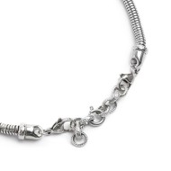 S.STEEL BR ROUND SNAKE CHAIN S.Steel bracelet with round snake chain 4,20 mm diameter, with polished s.steel beads with texture