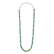 Collana con sfere malachite e occhio di tigre