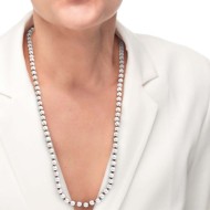 Collana cordino marrone con perle