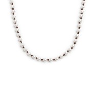 Collana cordino marrone con perle