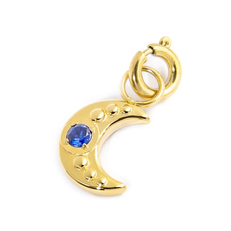 CHARM LUNA CON CZ BLU