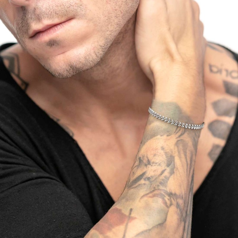 Bracciale catena a foglia chevron