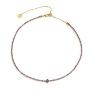 Collana tennis con zirconi e zircone centrale baguette