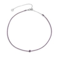 Collana tennis con zirconi e zircone centrale baguette