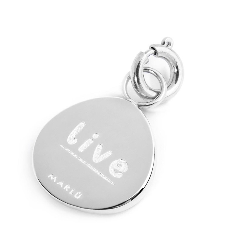 CHARM MEDAGLIETTA CON ROSA DEI VENTI E CRISTALLI