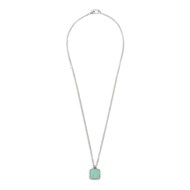 Collana catena grumetta con pendente turchese quadrato
