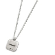 Collana catena grumetta con pendente turchese quadrato