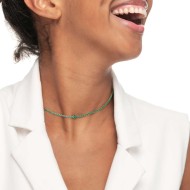 Collana tennis con zirconi e zircone centrale baguette