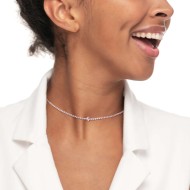 Collana tennis con zirconi e zircone centrale baguette