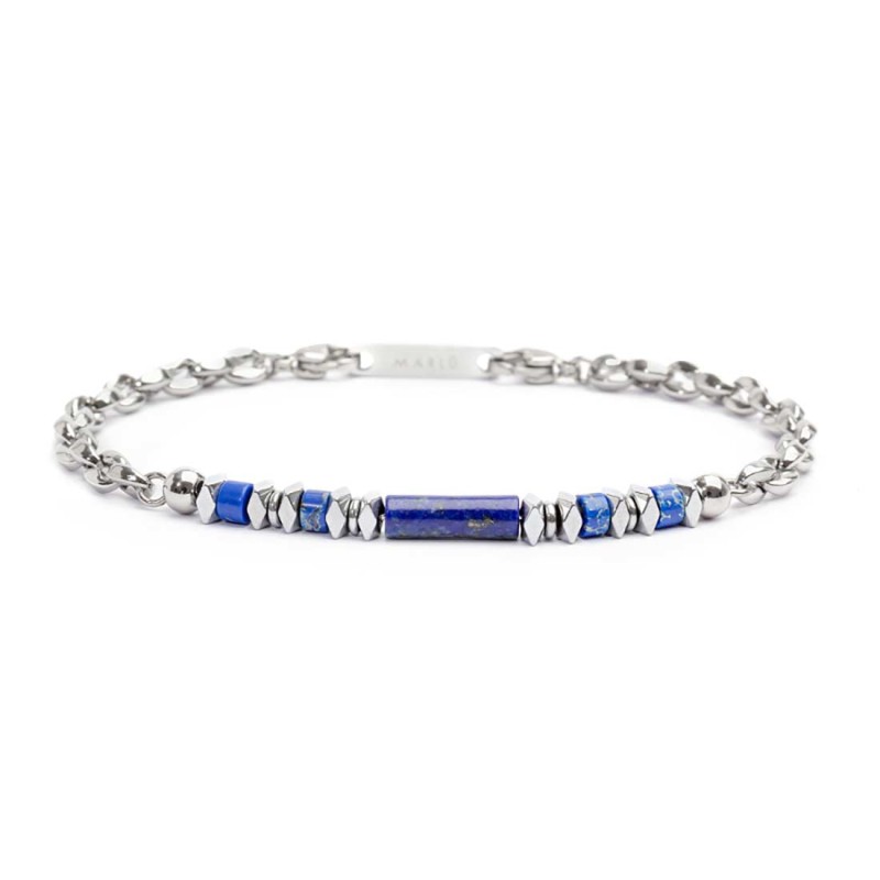 BR ACCIAIO CON PIETRA EMATITE E CATENA MARINE