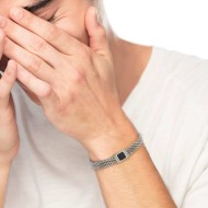 BR ACCIAIO CON PIETRA E CATENA MESH