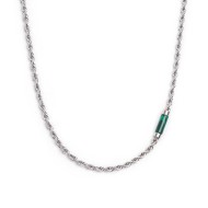 CO ACCIAIO CATENA CORDA CON ELEMENTO IN PIETRA