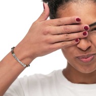 Bracciare con rondelle occhio di tigre catena twisted