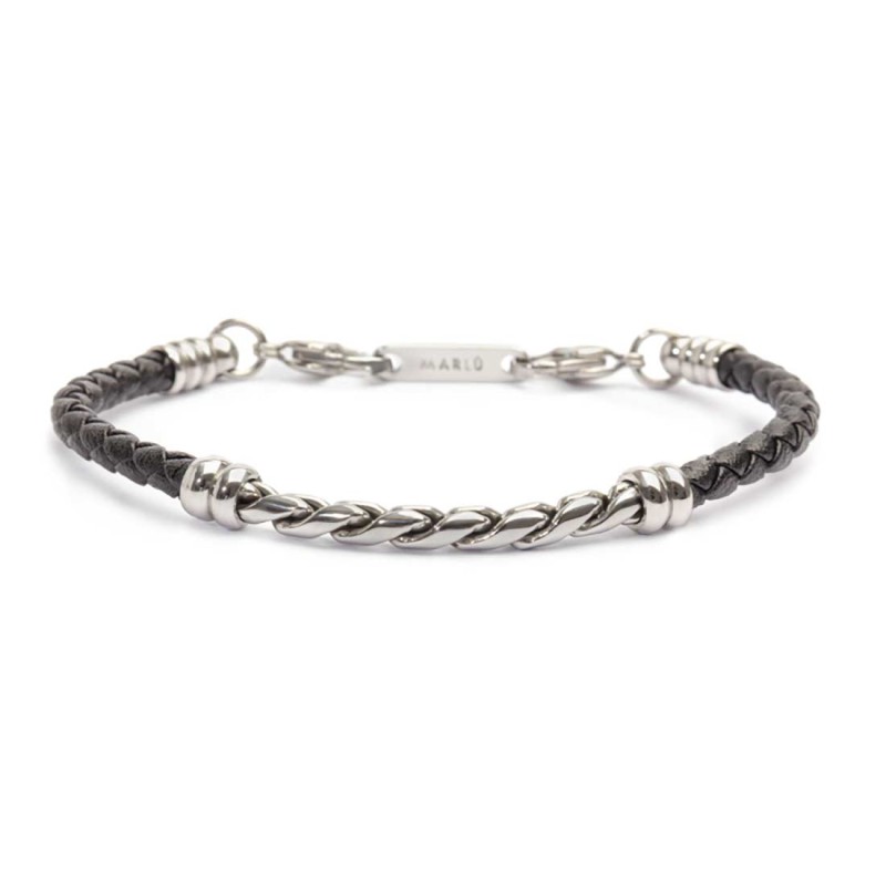 Bracciale in pelle sintetica con catena twisted