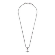 S.S. NECKLACE WITH TWISTED SERPENTINE CHAIN AND ANCHOR PEND S.steel necklace with twisted round link serpentine chain 1,80 mm th