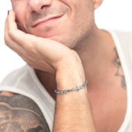 S.STEEL BRACELET WITH MARINE CHAIN AND ANCHOR S.steel bracelet with marine chain 7,20 mm width, 3,10 mm thickness. On the center