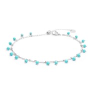 Cavigliera catena con pietre turchesi pendenti