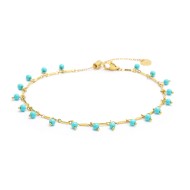 Cavigliera catena con pietre turchesi pendenti