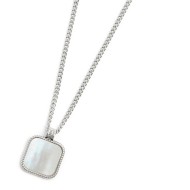 Collana catena grumetta con piastrina quadrata pendente