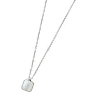 Collana catena grumetta con piastrina quadrata pendente