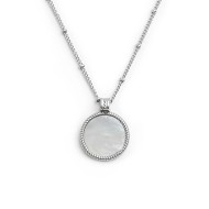 Collana catena grumetta con piastrina tonda pendente