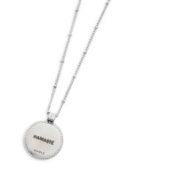 Collana catena grumetta con piastrina tonda pendente